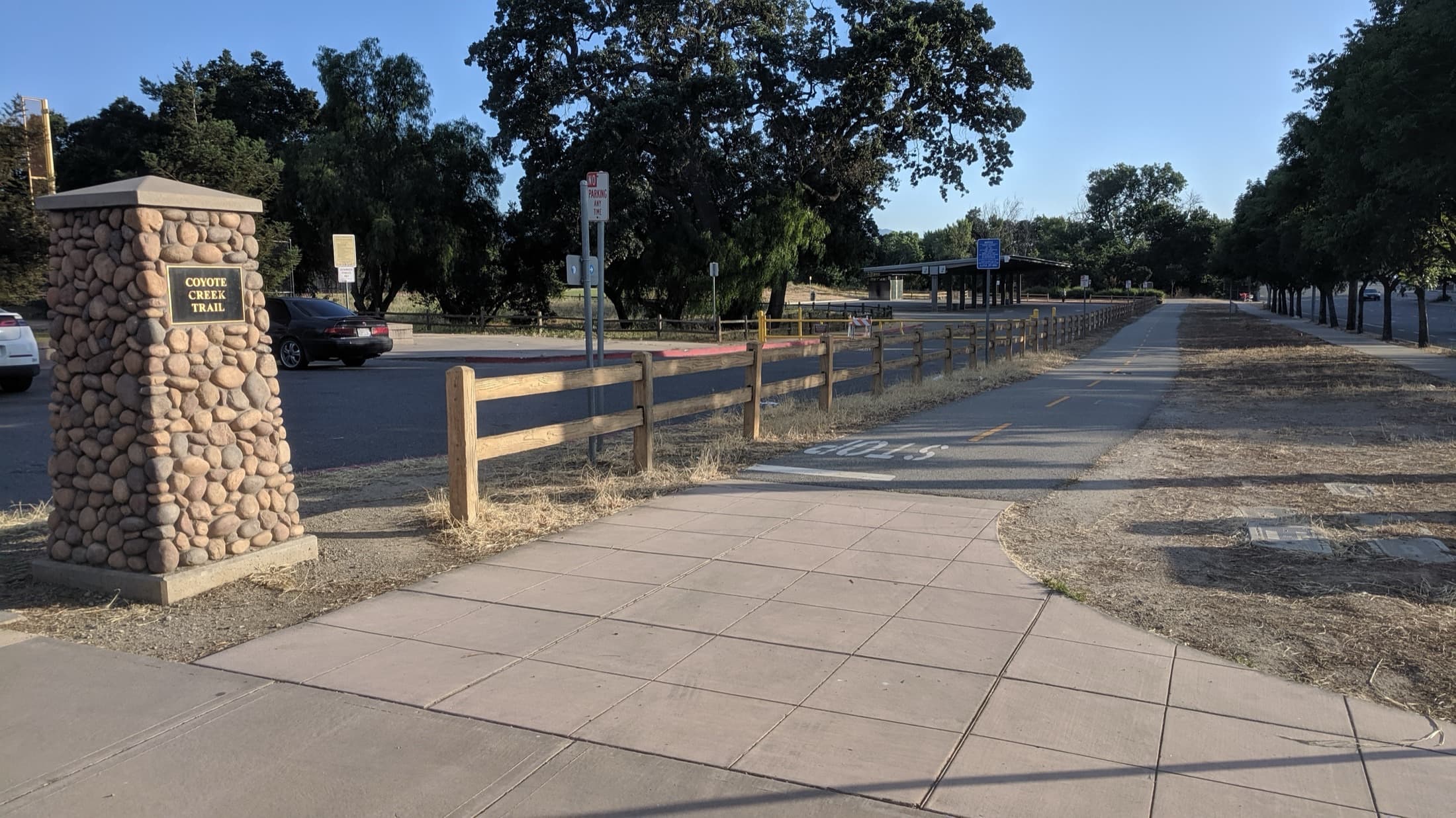 Coyote Creek Trail at the Tully Road trailhead near South San Jose