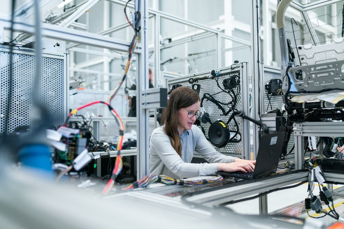 Automotive assembly line at a manufacturing plant