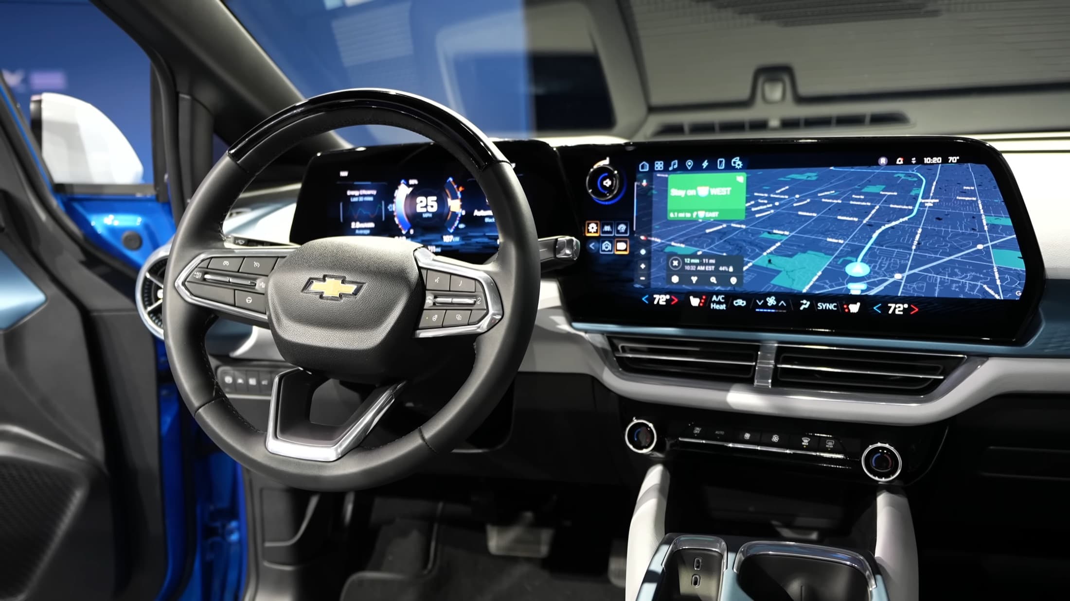 2024 Chevrolet Equinox EV cabin with wide touchscreen and digital driver display