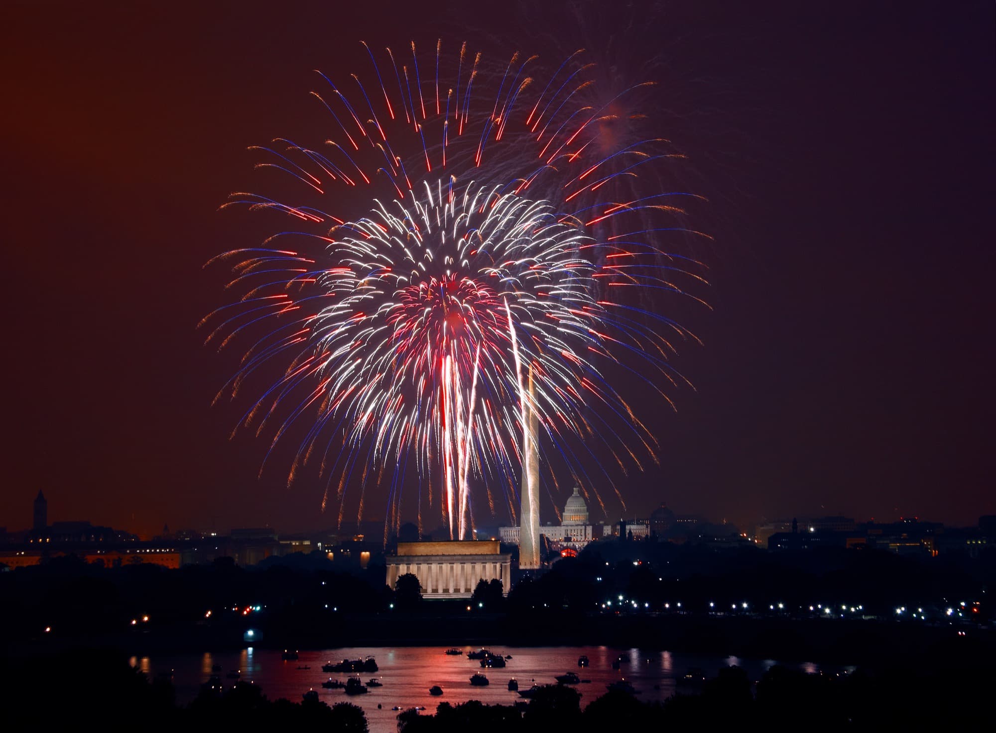 Fourth of July fireworks over Washington, D.C.