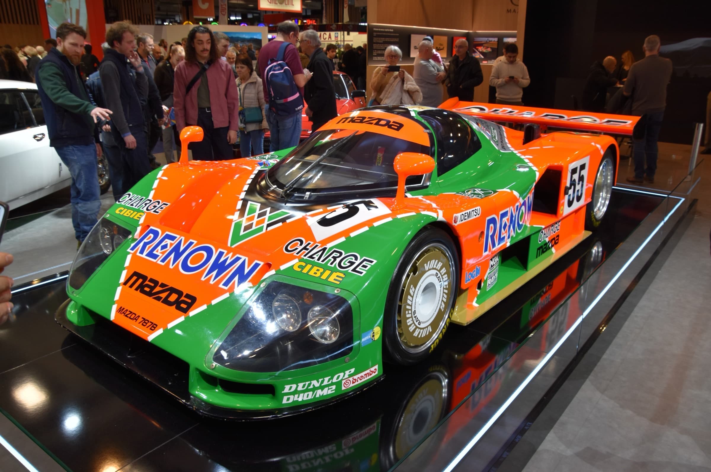 1991 Mazda 787B Le Mans prototype race car in Renown livery