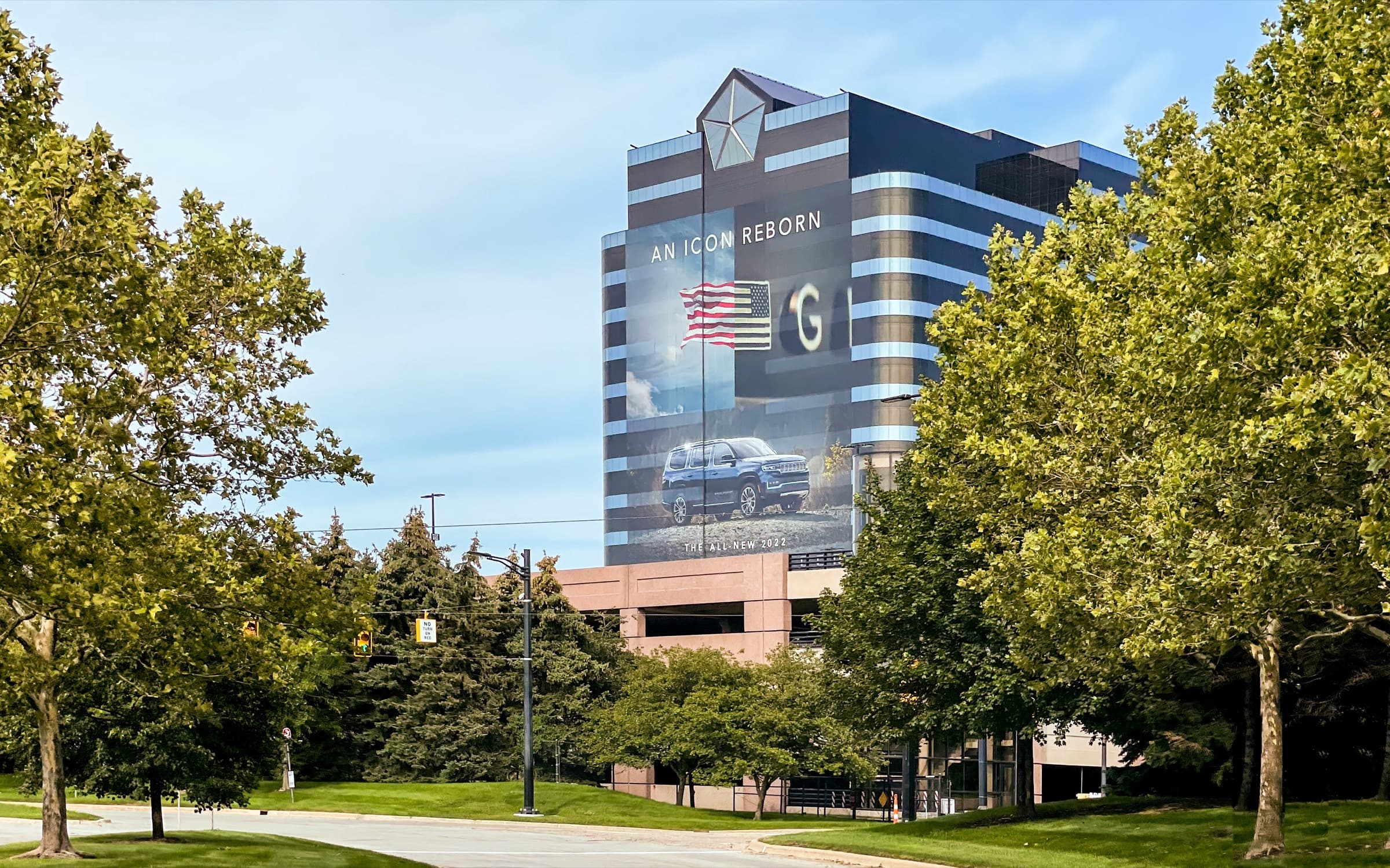 Stellantis North America headquarters tower in Auburn Hills, Michigan