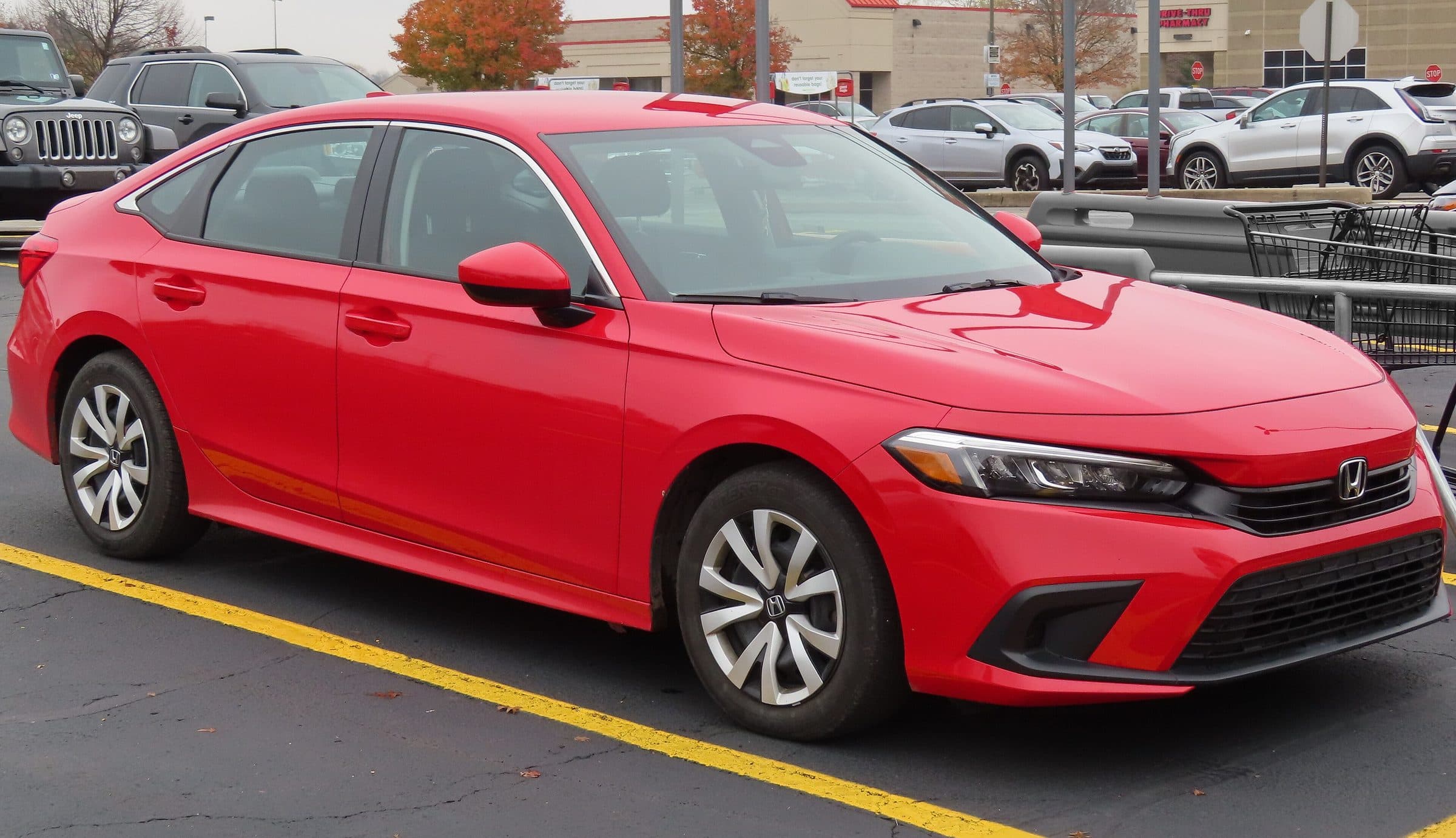 2022 Honda Civic LX sedan, front three-quarter view