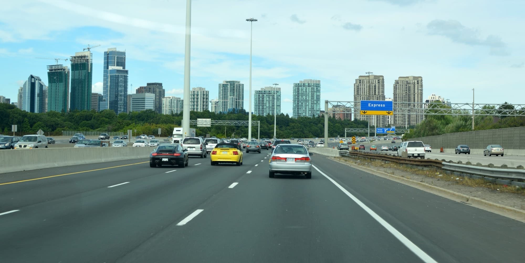 Highway 401 eastbound near Yonge Street in Toronto
