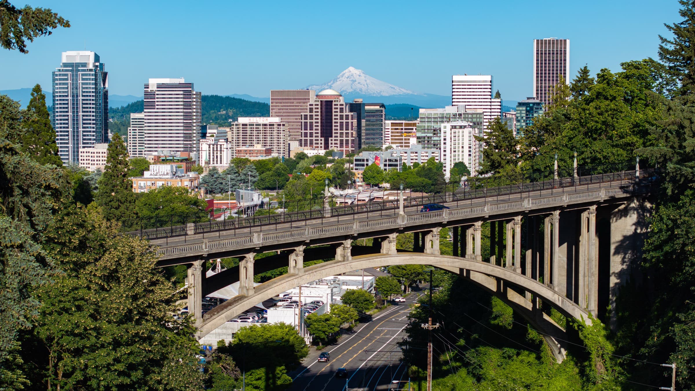 Aerial view of downtown Portland, Oregon