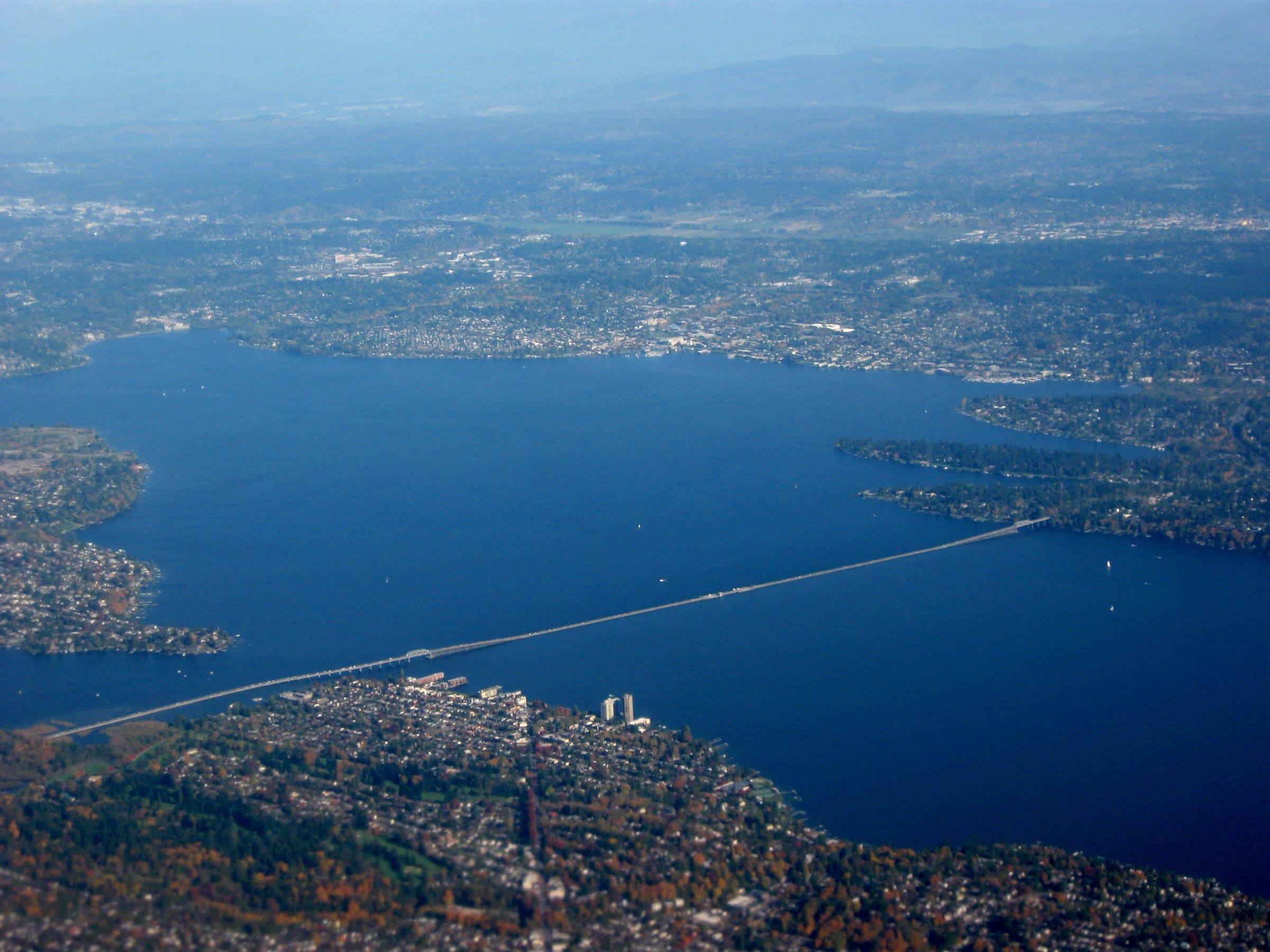 Evergreen Point Floating Bridge carrying SR 520 across Lake Washington
